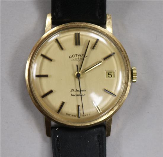 A gentlemens Rotary 9ct gold wristwatch,